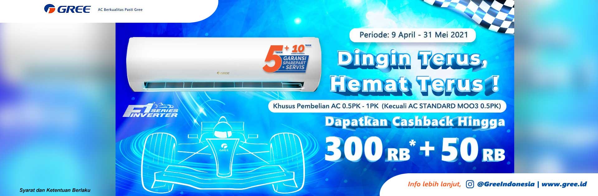 Promo AC Gree Dapatkan Cashback Hingga 300ribu